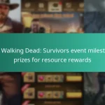 The Walking Dead: Survivors event milestone prizes for resource rewards