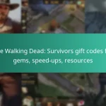 The Walking Dead: Survivors gift codes for gems, speed-ups, resources