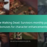 The Walking Dead: Survivors monthly pass bonuses for character enhancements