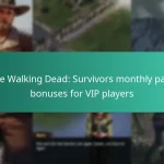 The Walking Dead: Survivors monthly pass bonuses for VIP players