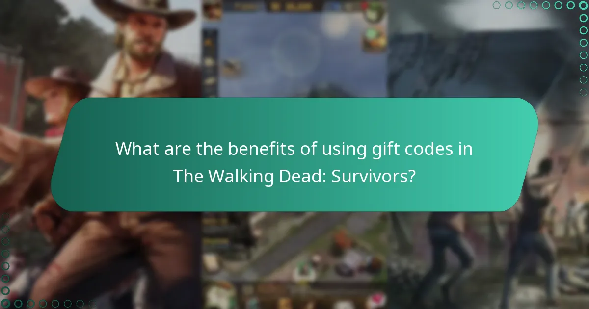 What are the benefits of using gift codes in The Walking Dead: Survivors?